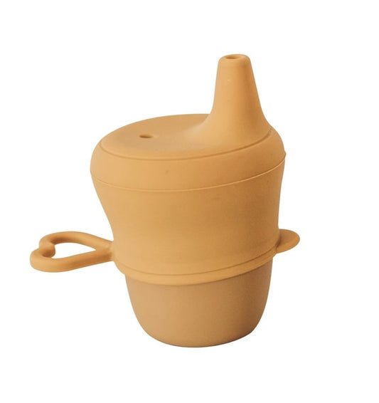 Silicone Sippy Cup With Lid - Honey