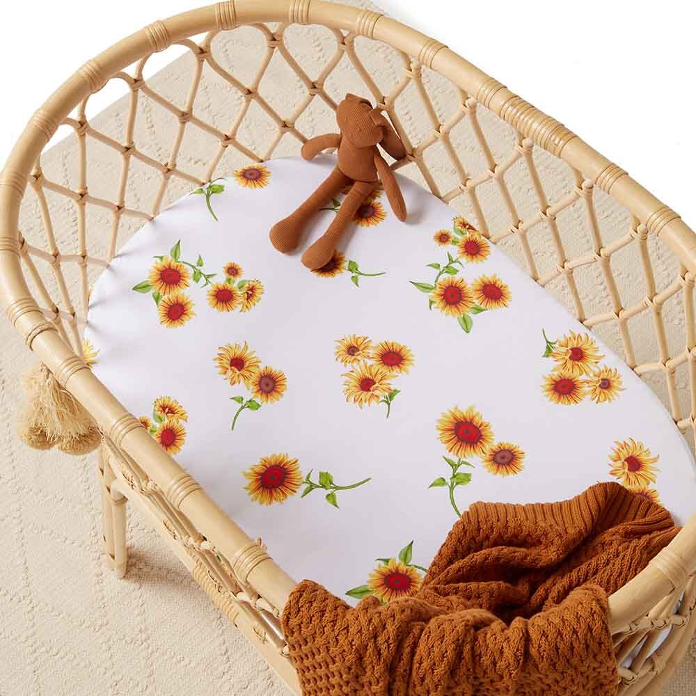 Snuggle Hunny Kids - Sunflower Fitted Bassinet Sheet / Change Pad Cover