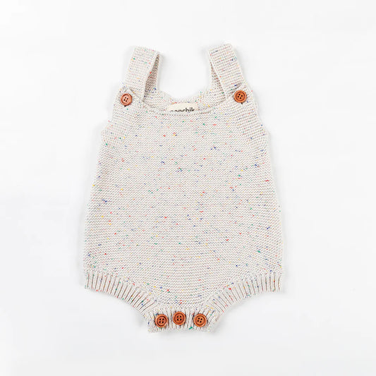 Ponchik Babies + Kids - Knitted Romper - Daisy Speckle