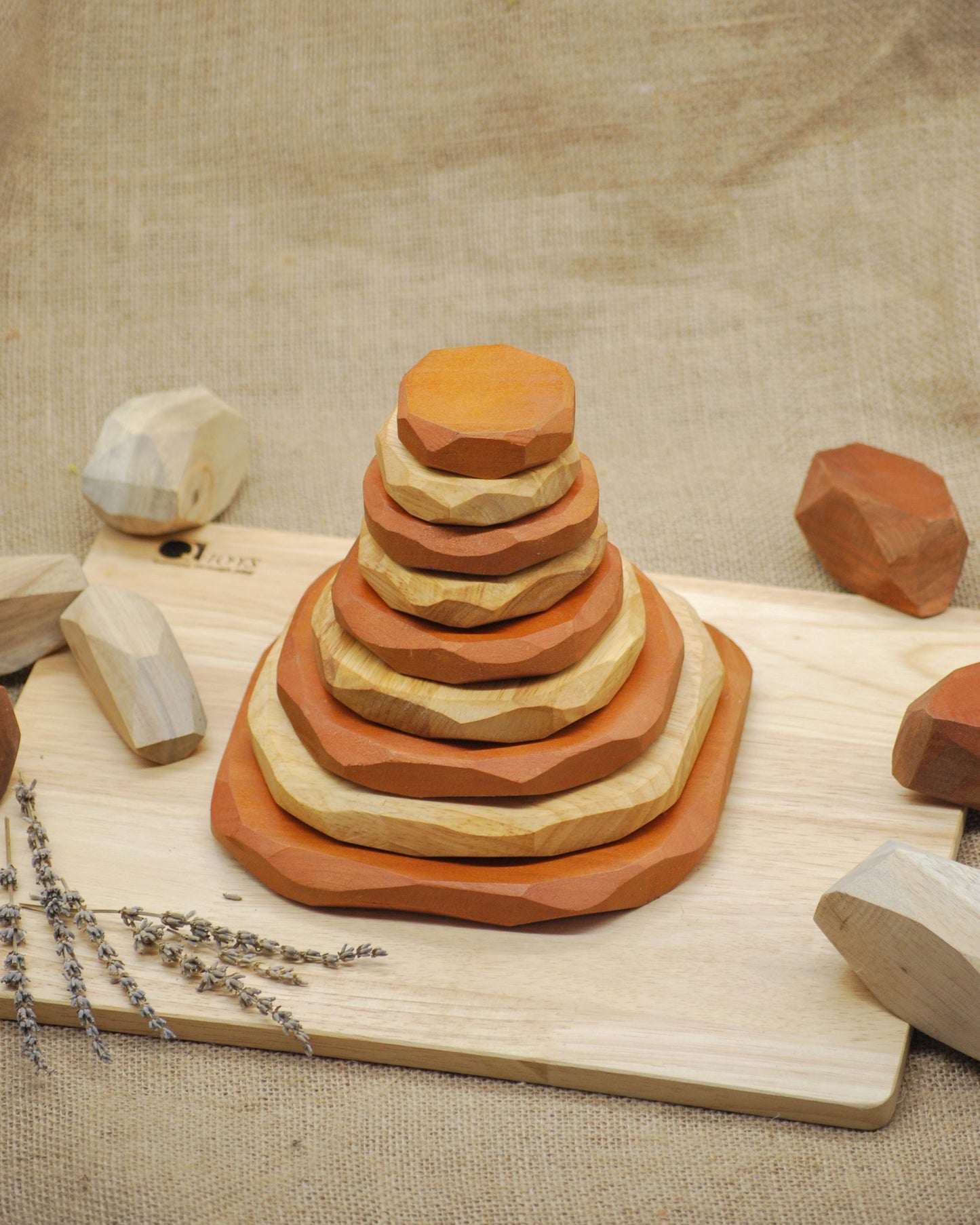 Qtoys - Natural Coloured Stacking Stones