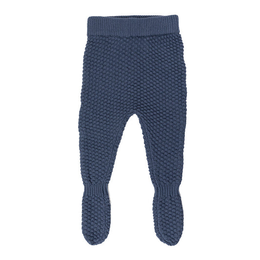 Footed Bubble Knit Pant Leggings - Slate