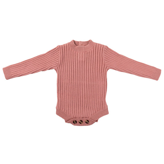 Rib Knit Mock Neck Baby Bodysuit - Primrose