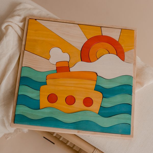 Qtoys - Wooden Ocean & Ship Puzzle